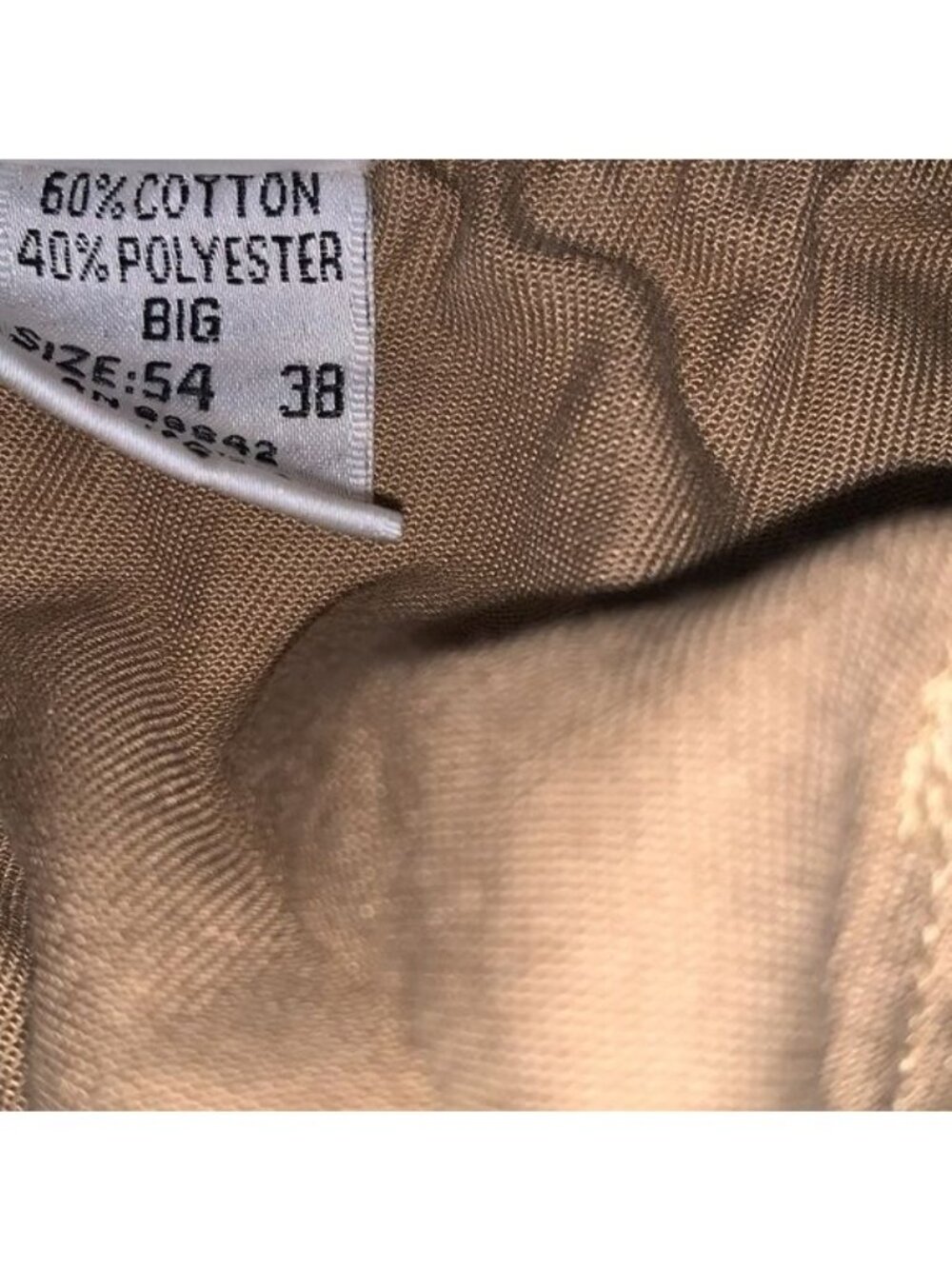 Mens King Size Big Elastic Waist Khaki Pants Size 54/38 Cotton Blend - Picture 4 of 12